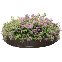 Outsunny 48" Raise Garden Bed Kit, Round Planter Box Above Ground for Flowers/Herb/Vegetables Outdoor Garden Backyard with Easy Assembly, Brown(m-11)