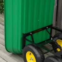 Outsunny Garden Dump Cart Heavy Duty 440lbs Wagon with Steel Frame and 12" Pneumatic Tires, Green(m-7)