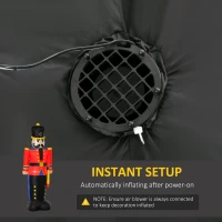 HOMCOM 6 Ft Tall Nutcracker Toy Soldier Outdoor Lighted Airblown Inflatable Christmas Lawn Decoration(m-6)