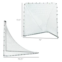 Soozier 6' x 6' Folding Lacrosse Goal, Backyard Lacrosse Net with Steel Frame, Soccer & Lacrosse Training Equipment for Kids, Youth, Adults(m-3)