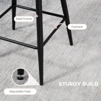 HOMCOM Faux Cashmere Bar Stools Set of 2 Counter Height Bar Stools with Back for Home Kitchen, 20.5"x19.7"x36.6", Pink(m-6)