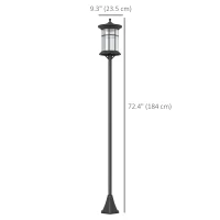 Outsunny 72" Solar Post Light, Cool White LED Outdoor Lamp, Waterproof IP44 for Patio, Garden, Backyard, Pathway(m-3)