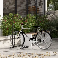 Soozier Vertical & Horizontal Bike Rack Bicycle Storage Stand with Adjustable Hooks, Fits 6"-28" and 700c Bikes(m-1)