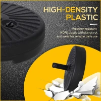 Outsunny Fillable Patio Umbrella Base Stand, Round Plastic Umbrella Holder for Outdoor, Patio, Garden, Deck and Beach, 46lb Capacity Water or 57lb Capacity Sand, Fit Dia 38mm Pole, Black(m-6)
