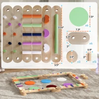 Qaba Kids Balance Beam, Wooden Balance Board with Stepping Stone for 3-8 Years(m-3)