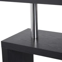 HOMCOM 94" 5 Tier L-Shaped Computer Desk Rotating Writing Table Corner Desk with Display Shelves and Stainless Steel Frame, Black(m-8)