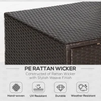 Outsunny 6 Piece Patio Furniture Set Outdoor Wicker Conversation Set All Weather PE Rattan Sectional Sofa Set with Ottoman, Cushions and Tempered Glass Table, Coffee and Blue(m-4)