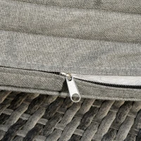 Outsunny Outdoor Adjustable Wicker Chaise Lounge Chair with Cushion & Wheels for Patio, Deck, Poolside, Grey(m-9)