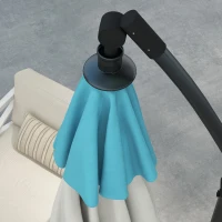 Outsunny 10 FT Cantilever Umbrella, Round Hanging Offset Umbrella with Crank, Tilt and Cross Base for Garden, Backyard, Blue(m-10)
