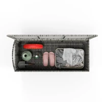 Outsunny 83 Gallon Deck Box, Large Outdoor Storage Chest, PE Wicker Trunk for Outside on Wheels for Garden Tools, Pool Supplies & Patio Furniture Cushions, Gray(m-8)