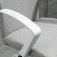Vinsetto Mid Back Home Office Chair with Adjustable Height, High Armrests and Rocking Function, Light Grey/White(m-8)