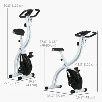 Soozier Foldable & Quiet Exercise Bike with 8-Level Magnetic Resistance, Pulse Sensor, Wheels and LCD Monitor, Black(m-3)