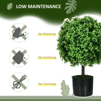 HOMCOM 2 Pack Artificial Tree Boxwood Topiary with Fruits, 20.75", White(m-6)