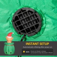 HOMCOM 4.5 ft. Christmas Inflatables Outdoor Decorations Bear In Santa Claus Toy Bag, Blow-Up Holiday Yard Christmas Decor with LED(m-7)