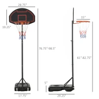 Soozier Portable Kids Basketball Hoop with Wheels(m-3)