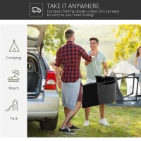 Outsunny Folding Lounge Chair, Mesh Fabric Lounger with Thick Padded Cushion and Armrest, Camping Beach Chair for Poolside, Deck, Backyard, Black(m-7)