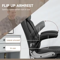 Vinsetto Executive Massage Office Chair with 6 Vibration Points, Heated Faux Leather Computer Desk Chair with Flip-up Armrest, Adjustable Height, Swivel Wheels, Black(m-7)