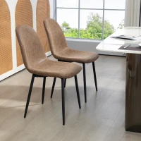 HOMCOM Retro Dining Table Chairs Set of 4, PU Leather Upholstered Kitchen Table Chairs for Living Room, Bedroom(m-7)