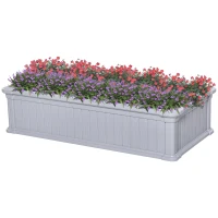 Outsunny 48" x 24" x 12" Raise Garden Bed, Planter Box, Above Ground Garden for Flowers, Herb, Vegetables with Easy Assembly, Gray(m-11)