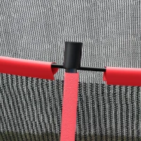 Soozier 10ft Outdoor Trampoline with Net Enclosure, Curved Poles and Safety Pad, ASTM Approved, Red(m-9)