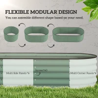 Outsunny 6.4' x 2' x 1.4' Galvanized Raised Garden Bed Kit, Metal Planter Box with Safety Edging, Green(m-4)