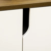 HOMCOM Shoe Storage with Double Doors and Open Shelves 13 Pair Shoe Storage Organizer for Entryway Hallway Brown and White(m-9)