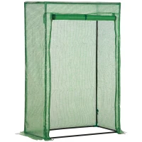 Outsunny Outdoor Steel Walk-in Garden Greenhouse Plant Warm House w/ Roll up Door, PVC Cover, 40"L x 20"W x 59"H, Green(m-10)