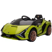 Aosom 12V Lamborghini SIAN Licensed Electric Car for kids with Remote Control, Horn, Music, & Headlights, Green(m-11)