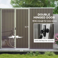 Outsunny 11.2' x 5.6' Storage Shed w/ Lockable Door, Galvanized Metal Utility Outdoor Shed for Backyard, Bike, Patio, Light Gray(m-6)