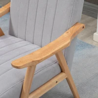 HOMCOM Soft Accent Chair Upholstered Arm Chair for Living Room Furniture Comfy Chair for Bedroom Living Room Chair Gray(m-8)