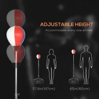 Soozier Reflex Bag, Speed Bag with Stand, 57.9" -65" Height Adjustable, for Home Gym Boxing Training(m-5)