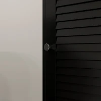 HOMCOM Narrow Bathroom Cabinet, Tall Bathroom Storage Cabinet with Shelves and Doors, Black(m-7)