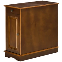 HOMCOM Flip Top End Side Table with Storage Drawer and Cabinet, 11.5" x 24" x 24.25", Espresso(m-11)
