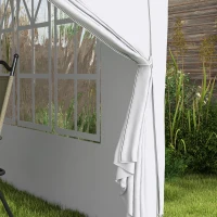 Outsunny 9.7' x 9.7' Outdoor Pop Up Party Tent Wedding Gazebo Canopy with Carrying Bag (White)(m-11)