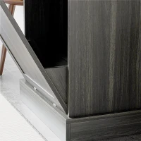 HOMCOM Kitchen Tilt Out Trash Bin Cabinet, Free Standing Recycling Cabinet, Trash Can Holder with Drawer, Charcoal Grey(m-10)