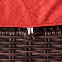 Outsunny 7 Pieces Patio Wicker Sofa Set, Outdoor PE Rattan Sectional Conversation Furniture Set w/ Tempered Glass Coffee Table & Cushion for Garden, Backyard, Red(m-9)