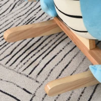 Qaba Rocking Horse Kids Plush Ride-On Toy Dinosaur Ride on Rocker with Realistic Sounds for Child 18-36 Months Blue(m-9)