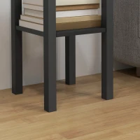 HOMCOM 2-Tier Side Tables Set of 2 with Drawer and Shelf, 2 Pieces End Tables for Living Room and Hallway, Black(m-9)