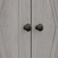 HOMCOM Farmhouse Sideboard Storage Cabinet with Doors and Drawer for Kitchen, Living room, 23.5"x11.75"x34.5", Light Gray(m-9)