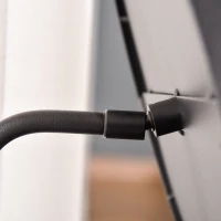 HOMCOM Modern Glasstop Vanity Table with Mirror,  Makeup Dressing Table with Rotating Round Mirror, Shelves for Perfumes, Cosmetics, Lotions, Black(m-9)