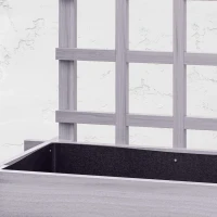 Outsunny Wooden Elevated Planter Box with Trellis for Climbing Plants, 3 Tier Raised Garden Bed for Garden, Outdoor, Grey(m-10)