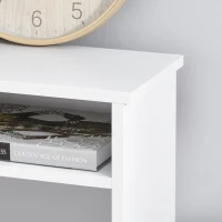 HOMCOM Computer Desk with Hutch, Home Office Table with Storage Shelves and Open Compartments for Writing, Work, White(m-7)