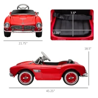 Aosom Licensed BMW 12V Kid Electric Ride On Car with Easy Transport, Red(m-3)