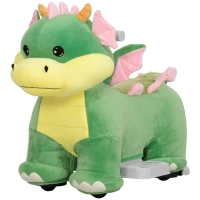 Qaba Battery Powered Ride on Toy, 6V Ride on Horse with Music Forward, PU Wheels, for 18-36 Months, Green(m-1)