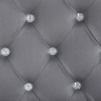 Vinsetto Button Tufted Desk Chair, Home Office Chair with Padded Armrests, Adjustable Height and Swivel Wheels, Dark Gray(m-8)