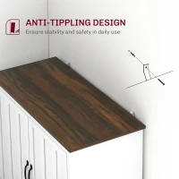 HOMCOM Kitchen Sideboard, Modern Storage Cabinet with Beadboard Doors and Adjustable Shelf for Dining Room, White(m-5)