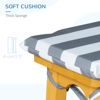 Outsunny Kids Wooden Table and Bench Set with Cushions, Outdoor Picnic Furniture with Removable Umbrella, for Backyard, Garden, Aged 3-8 Years Old, Yellow(m-6)