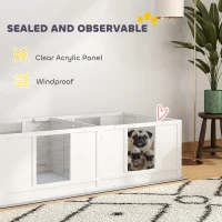 PawHut Double Room Design Whelping Box for Dogs with Whelping Pad, Clear Panels, Adjustable Entrance, for Small Dogs(m-6)