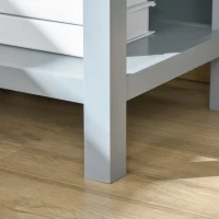 HOMCOM Accent End Table, Sofa Side Table with Storage Drawer and Bottom Shelf for Living Room,Gray(m-9)