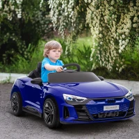 Aosom 12V Licensed Audi RS E-tron GT Kids Ride on Car with Remote Control, Suspension, Horn, Music, Lights, Dark Blue(m-10)
